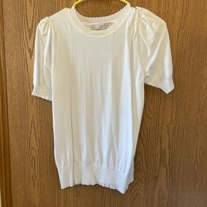 White scalloped edge blouse